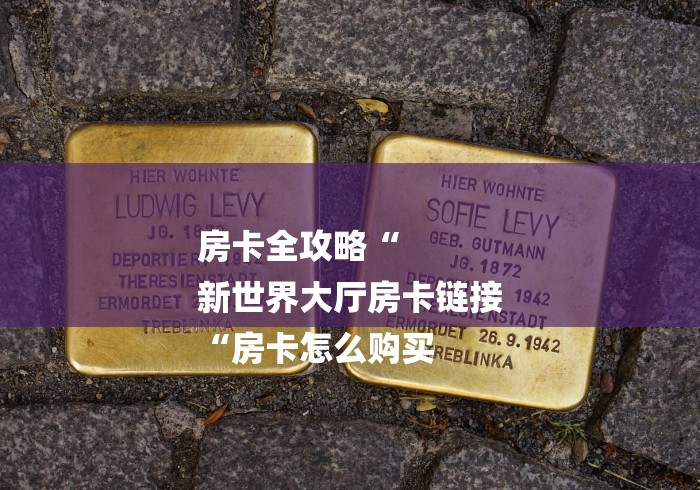 房卡全攻略“
新世界大厅房卡链接
“房卡怎么购买