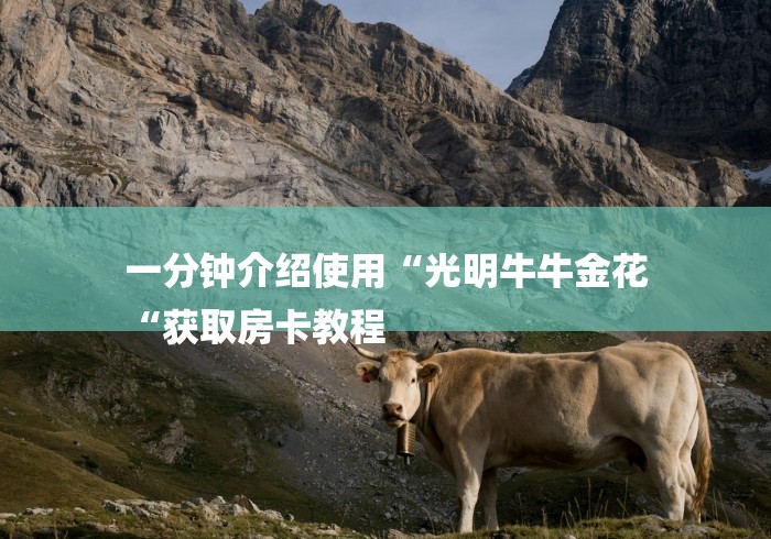一分钟介绍使用“光明牛牛金花
“获取房卡教程 一分钟介绍使用“光明牛牛金花
“获取房卡教程