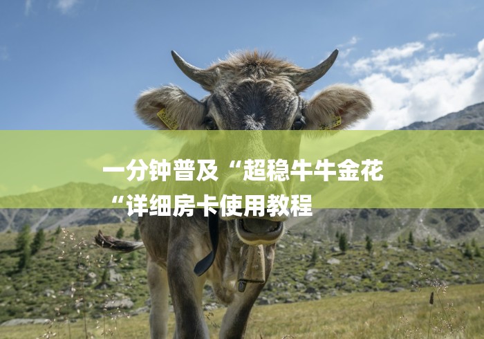 一分钟普及“超稳牛牛金花
“详细房卡使用教程