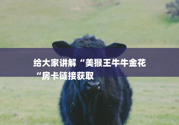 给大家讲解“美猴王牛牛金花
“房卡链接获取 给大家讲解“美猴王牛牛金花
“房卡链接获取