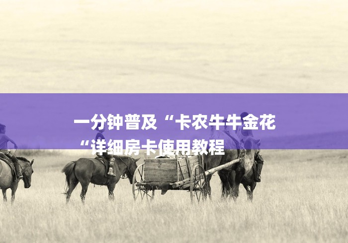 一分钟普及“卡农牛牛金花
“详细房卡使用教程