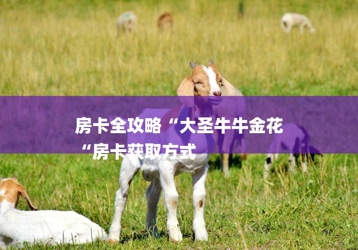 房卡全攻略“大圣牛牛金花
“房卡获取方式