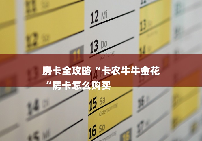 房卡全攻略“卡农牛牛金花
“房卡怎么购买